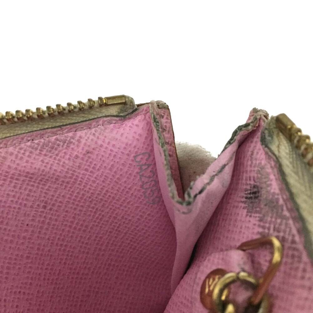 LOUIS VUITTON Monogram Multicolor Key Pouch White Litchi