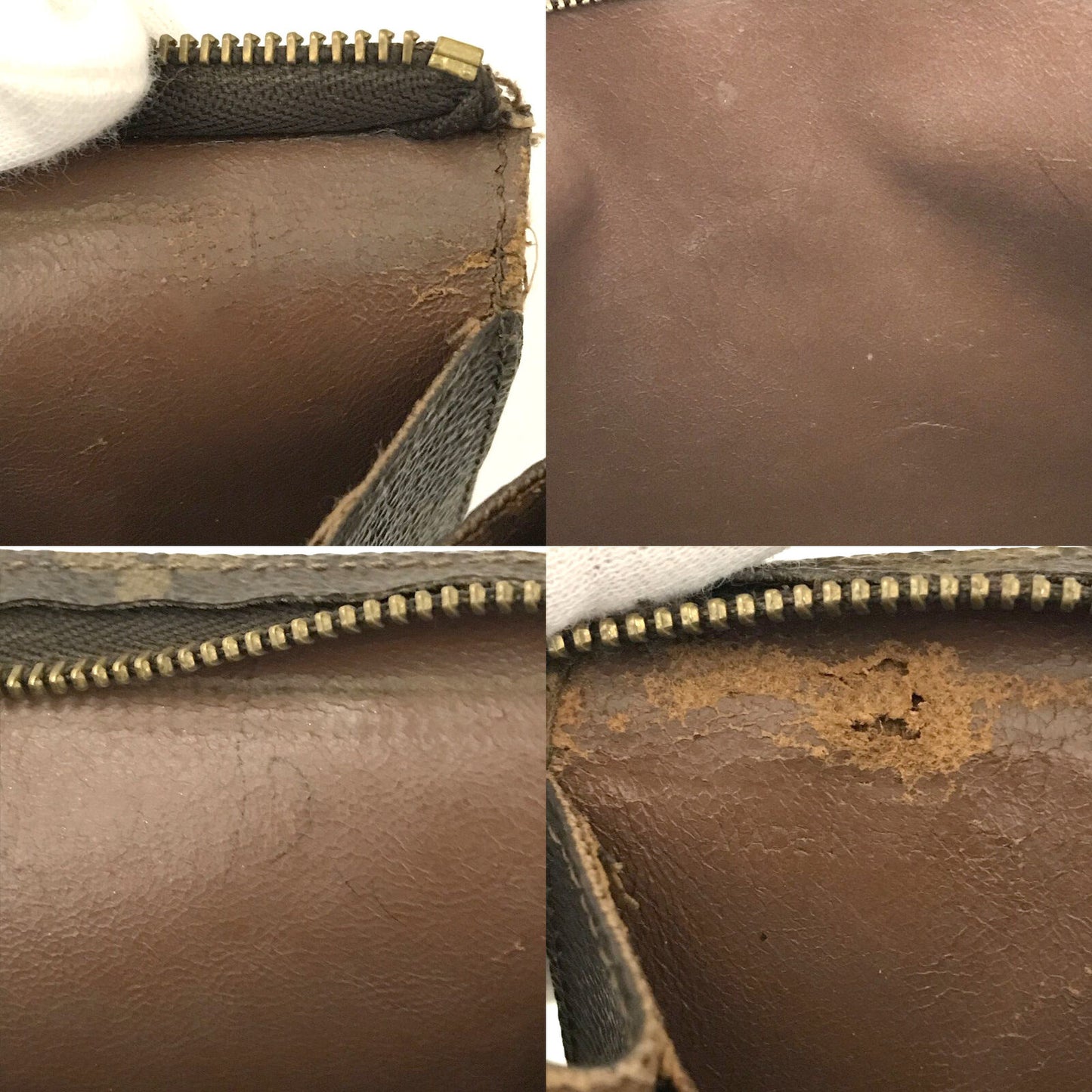 Louis Vuitton Monogram Toiletry Pouch 26 Brown Interior with Marks