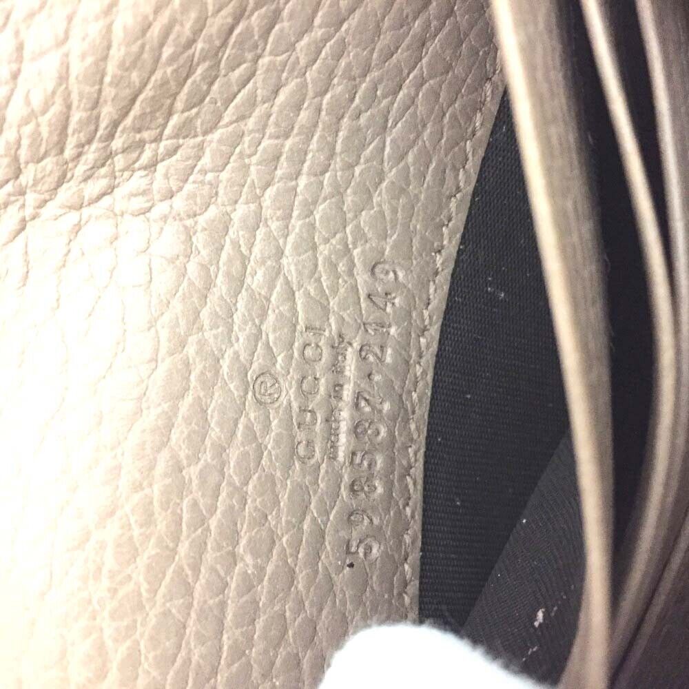 Gucci Dollar Calfskin GG Supreme Monogram Medium GG Marmont Wallet Beige