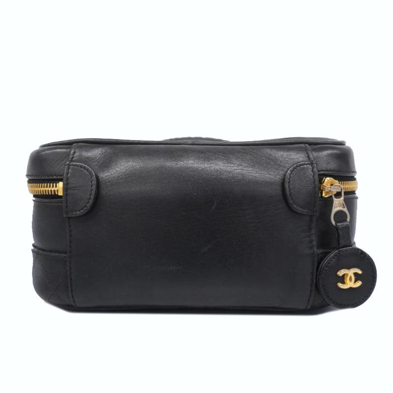 PRE-ORDER Chanel Lambskin Vanity Cosmetic Case Black