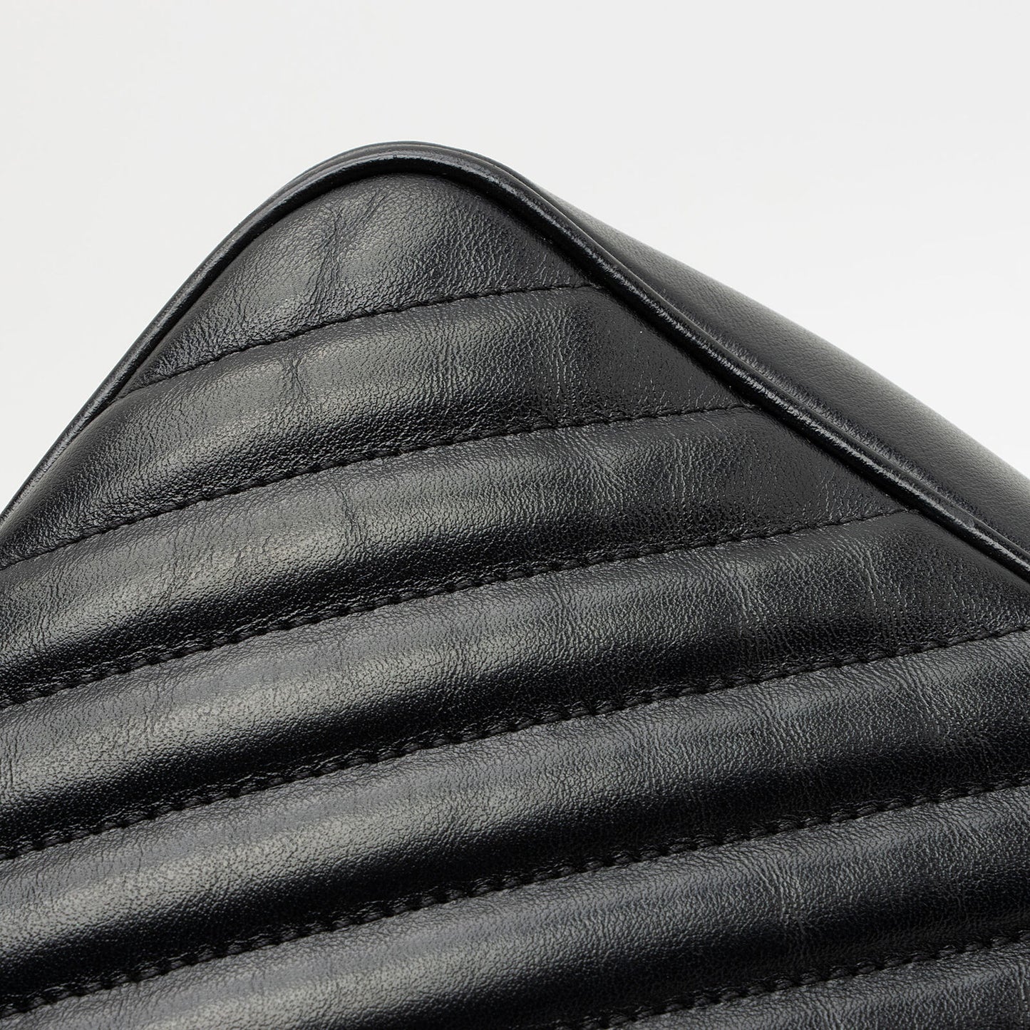 SAINT LAURENT Calfskin Matelasse Monogram Lou Camera Bag Black