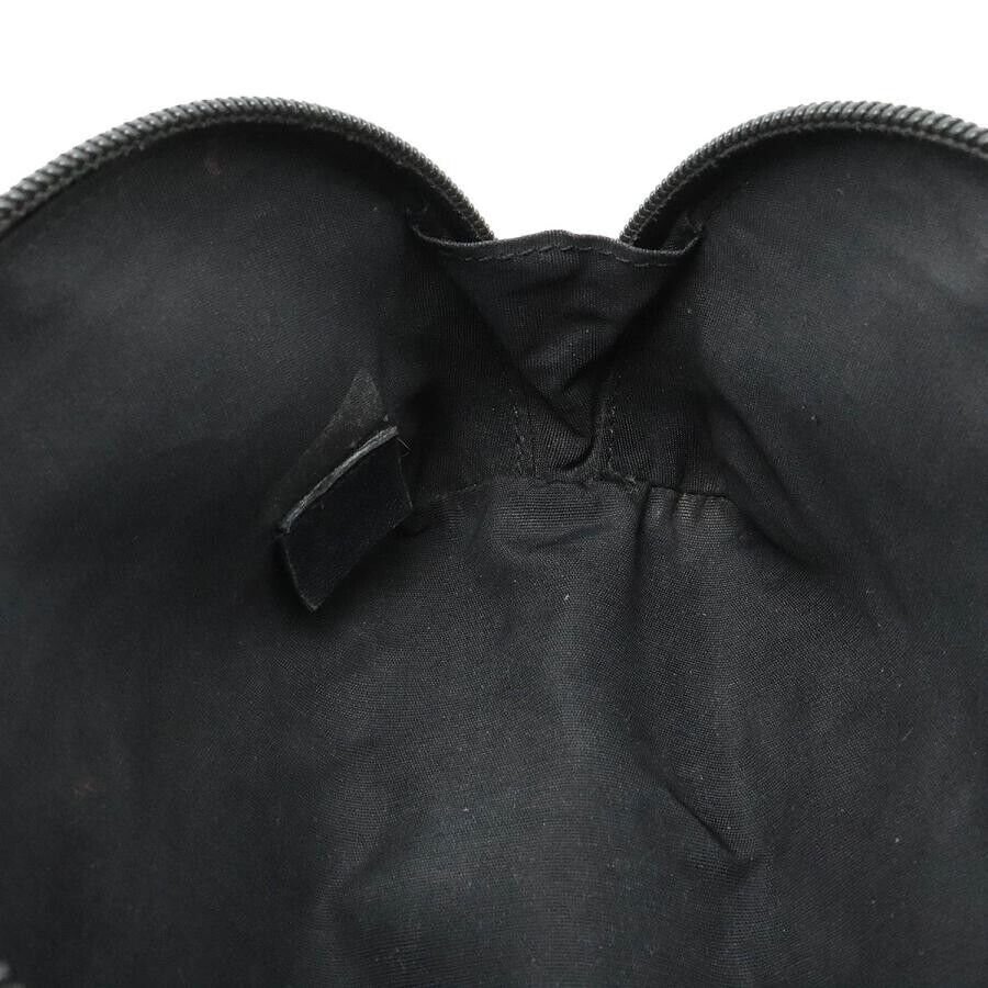 Chanel Matelasse Cosmetic Pouch Black Leather Gold Heart Clover CoCo Mark