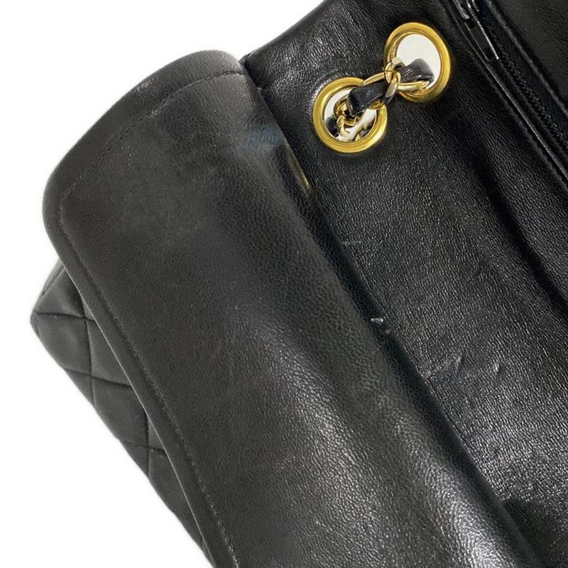 Chanel Lambskin Quilted Medium Double Flap Black 01
