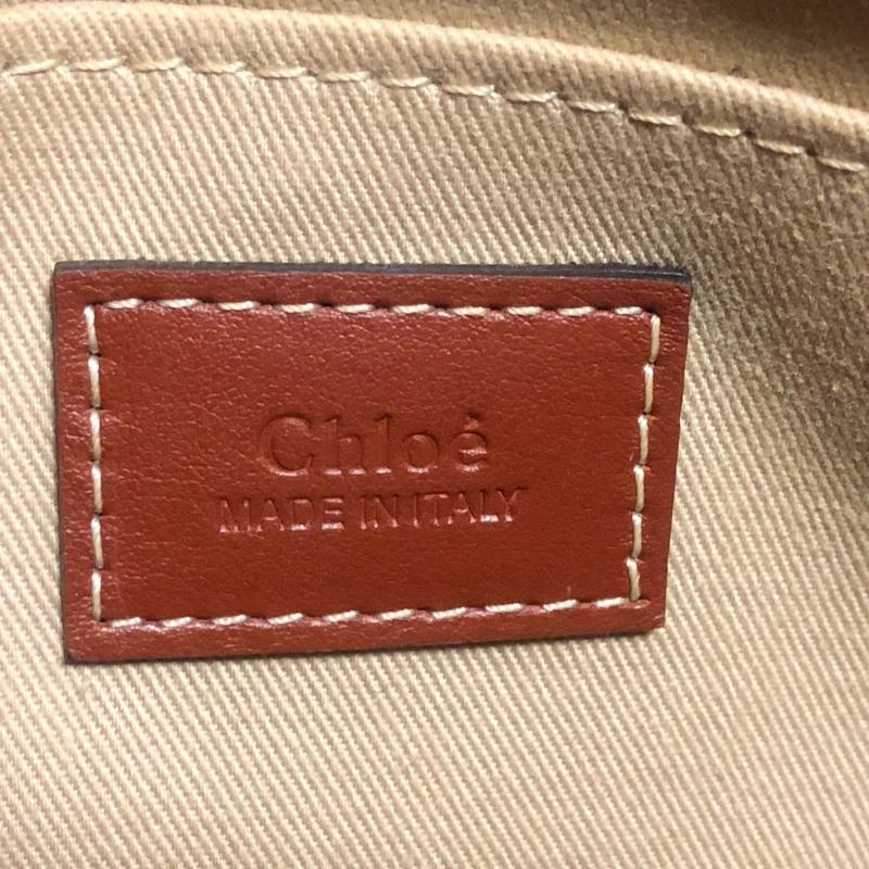 Preorder CHLOE Cotton Calfskin Small Woody Ribbon Tote White Brown