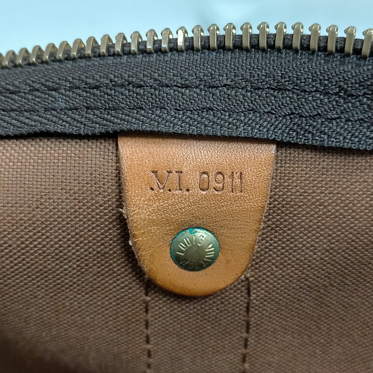 $2650 1991 Louis Vuitton LV Boston Bag Keepall Bandouliere 45 Brown Monogram MI0911