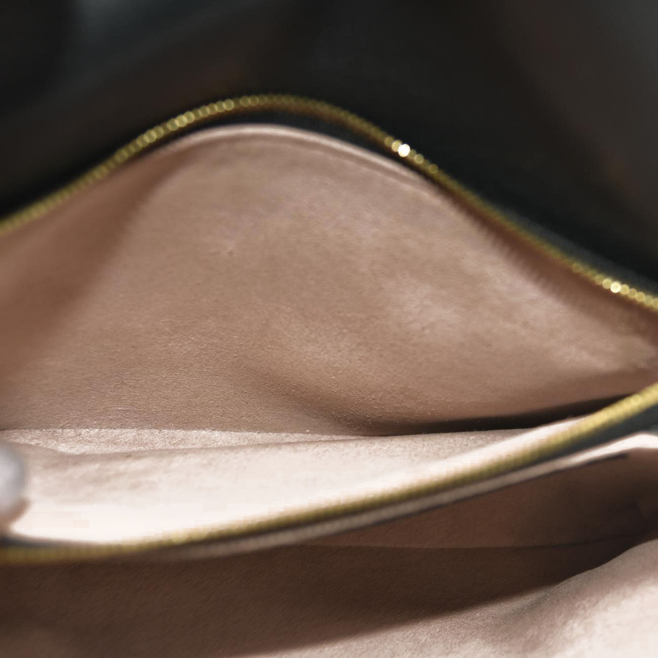 LOUIS VUITTON Lambskin Embossed Monogram Pochette Coussin Black