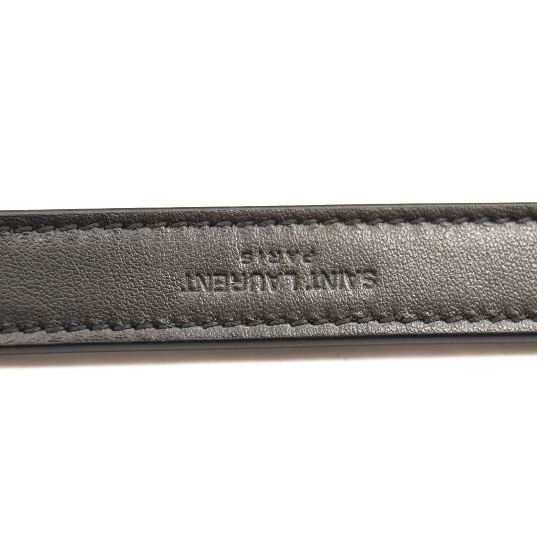 SAINT LAURENT Calfskin Y Quilted Monogram Monochrome Medium Loulou Chain Satchel Black