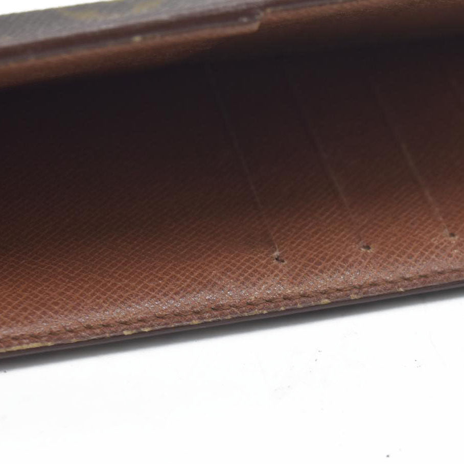 Louis Vuitton Monogram Porte Valeurs Cartes Credit Long Wallet Brown SD1915