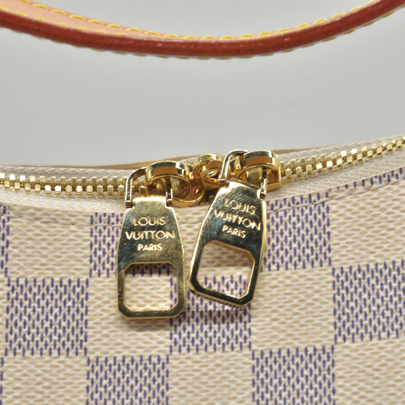 $2740 Louis Vuitton Damier Azur Slouchy MM Rose Ballerine
