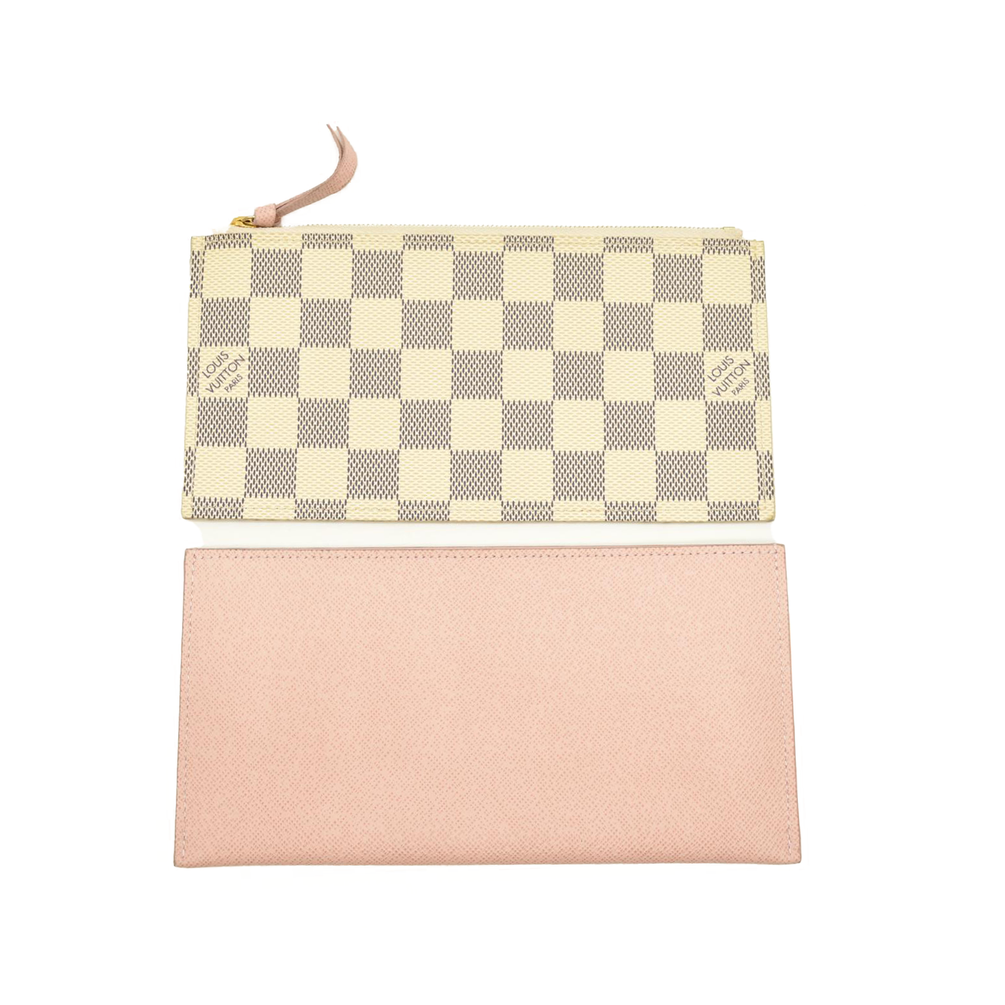 LOUIS VUITTON Damier Azur Pochette Felicie Chain Wallet Rose Ballerine