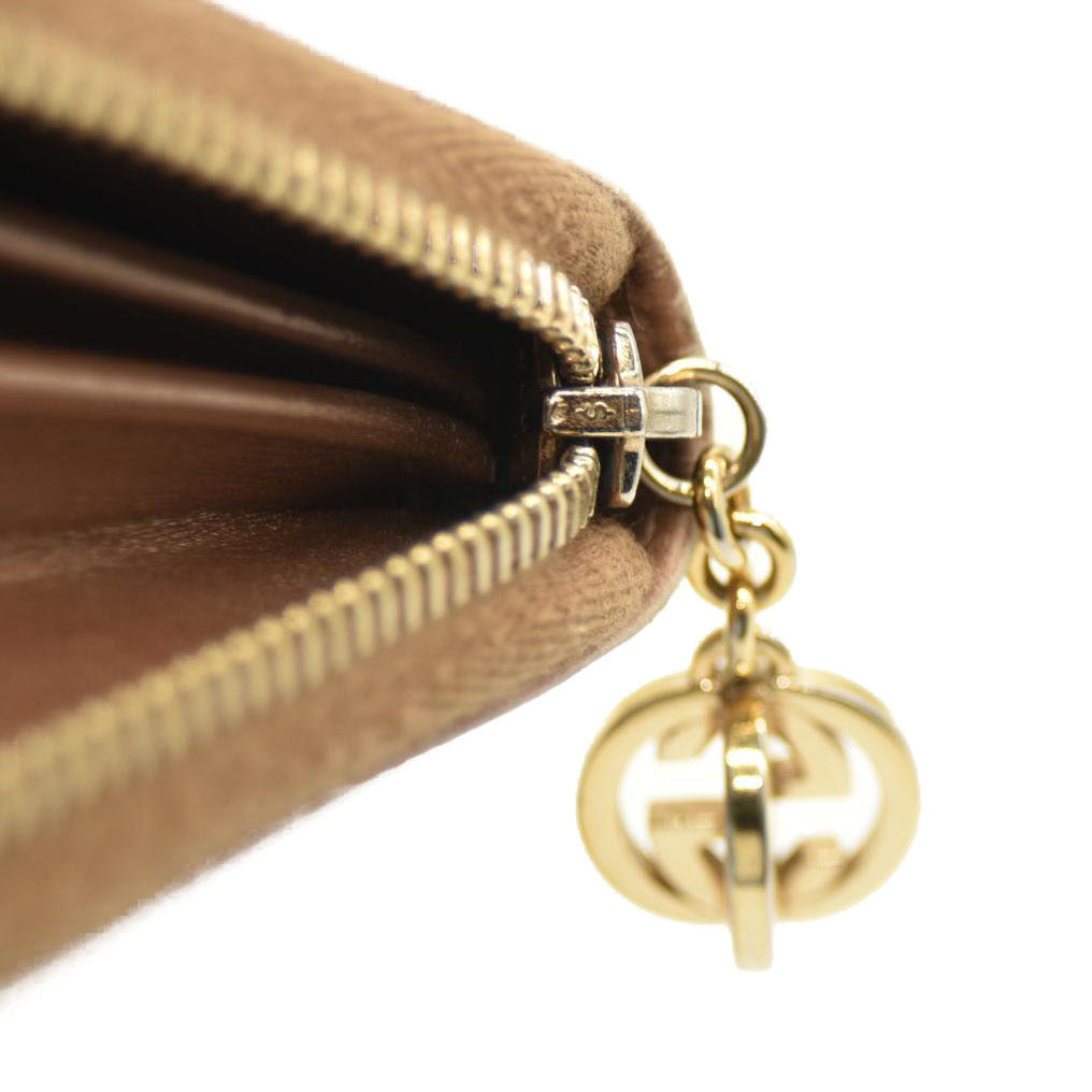 Gucci Metallic Guccissima Lovely Zip Around Wallet Pink