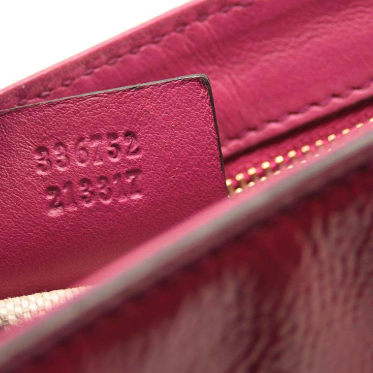 Gucci Patent Medium Soho Flap Crossbody Bright Bougainvillea