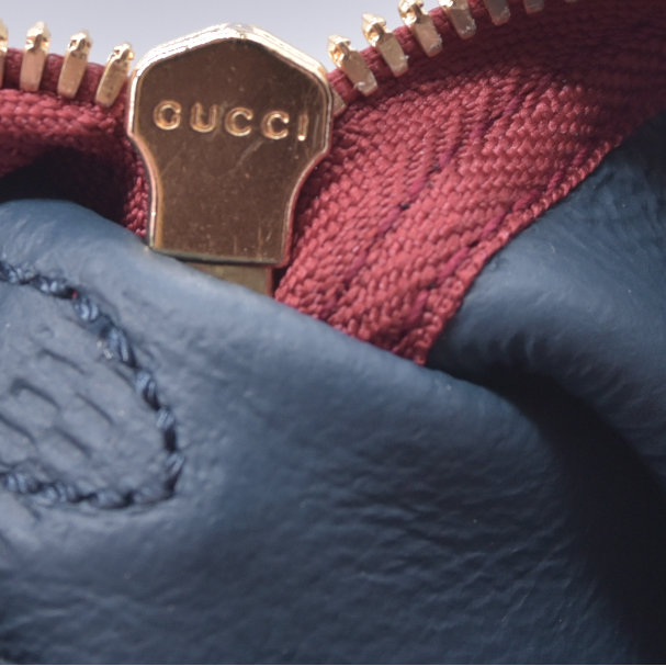 $2500 Gucci Navy Suede Web Rajah Tote Large CONSIGNMENT