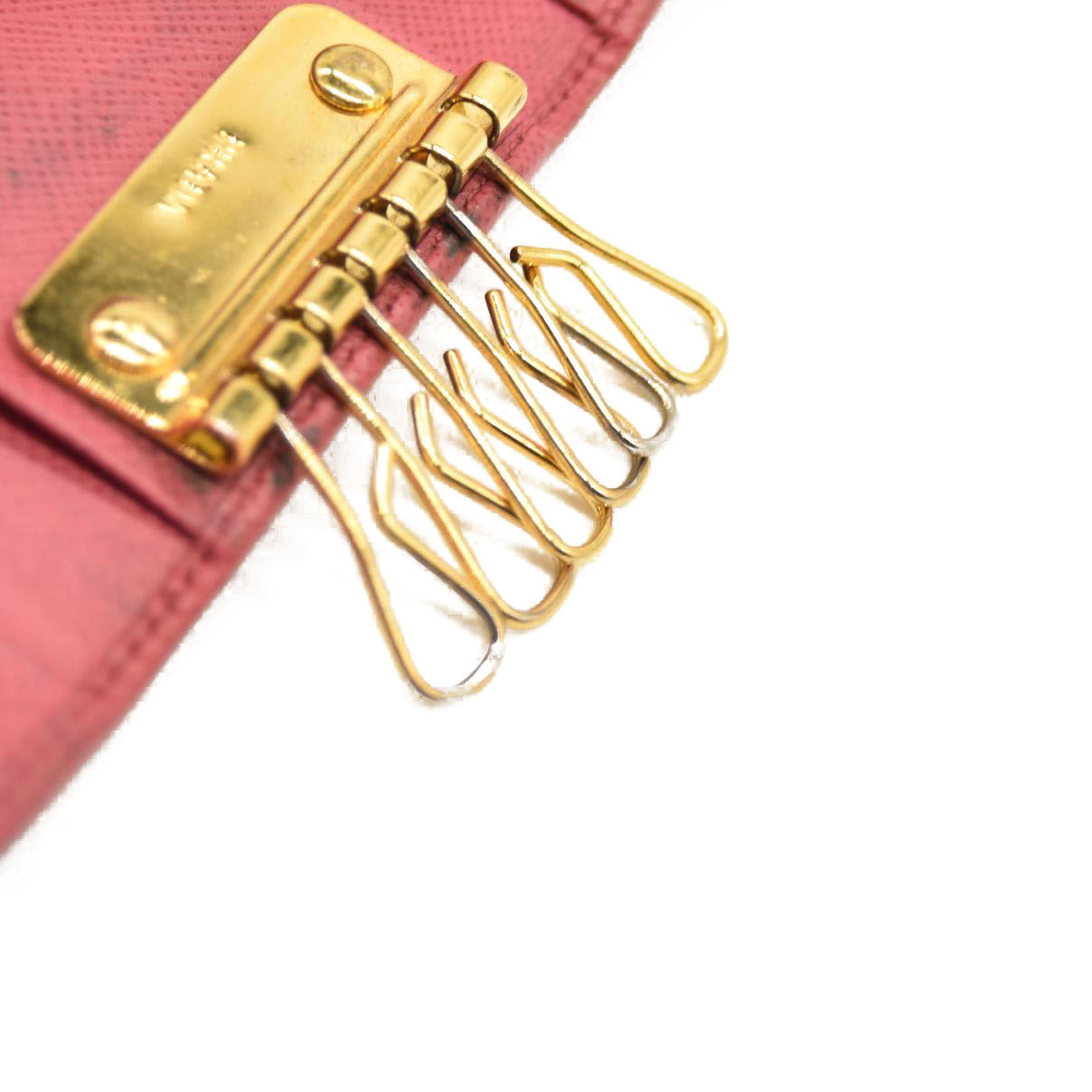 Prada Saffiano 6 Key Holder Pink