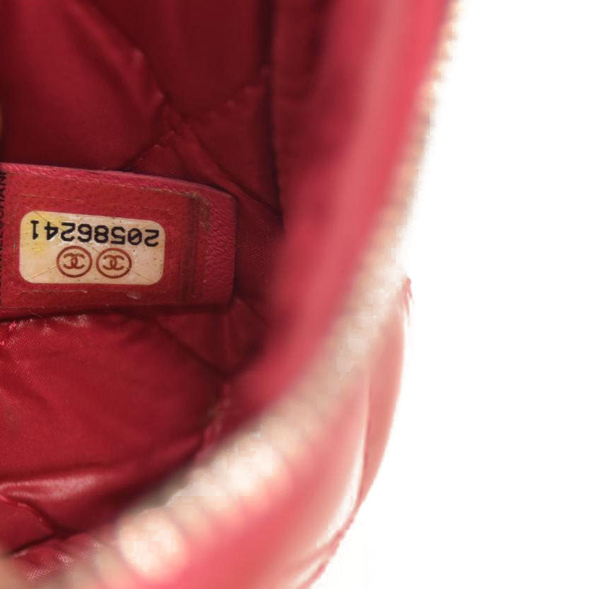 Chanel Patent Quilted Small Cosmetic Case Pink