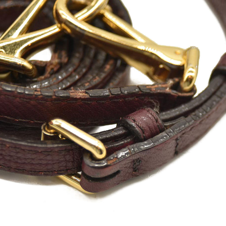 Burberry House Check Derby Peyton Crossbody Clutch Bag Mahogany Red