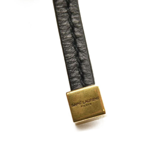 SAINT LAURENT Lambskin Patchwork Monogram Medium Jamie Baguette Black