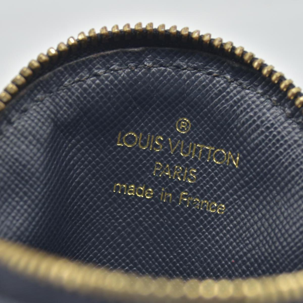 LOUIS VUITTON Round Coin Mini Lin Zippy Wallet Dark Blue CONSIGNMENT