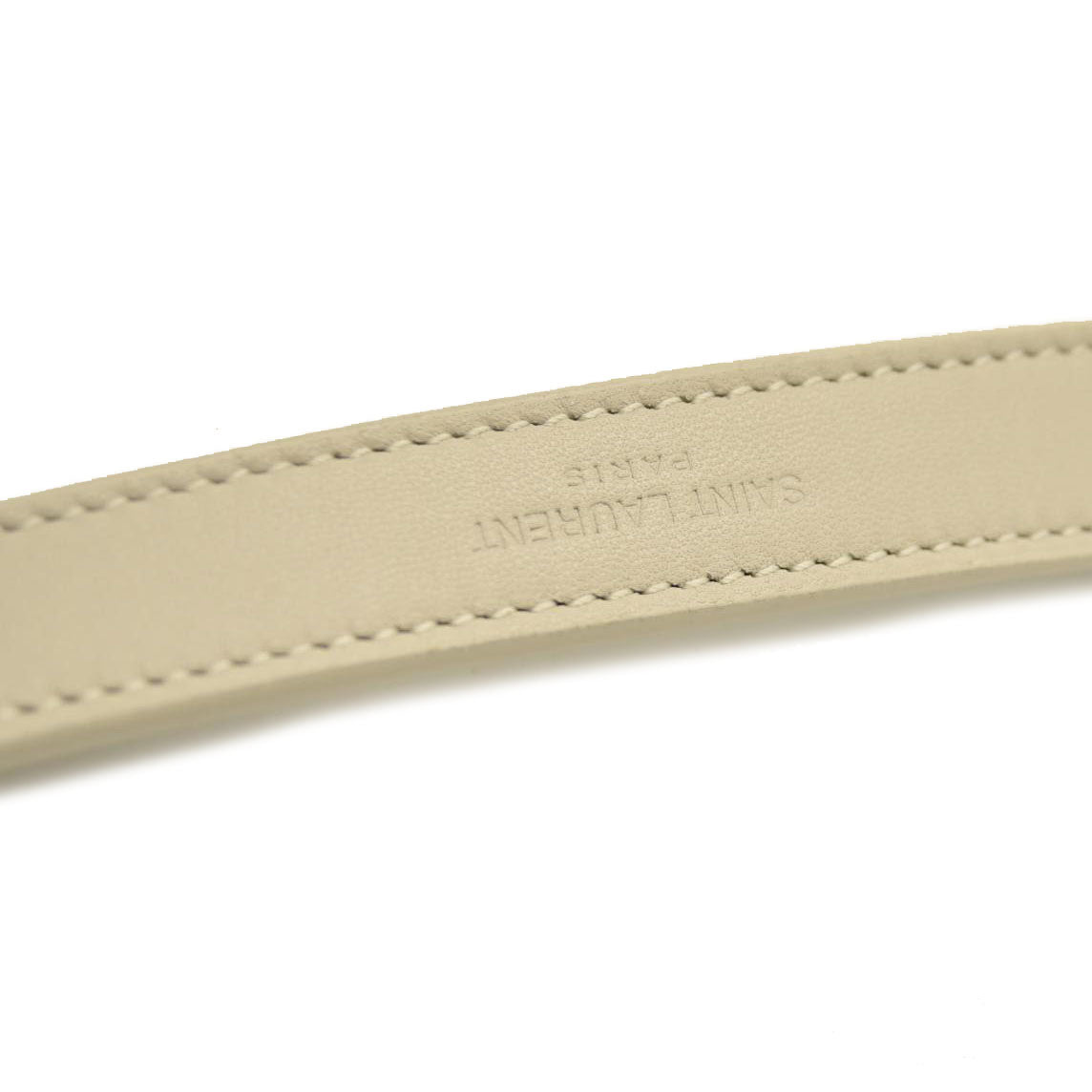 SAINT LAURENT Lambskin Mixed Matelasse Triquilt Medium Monogram Satchel Blanc Vintage