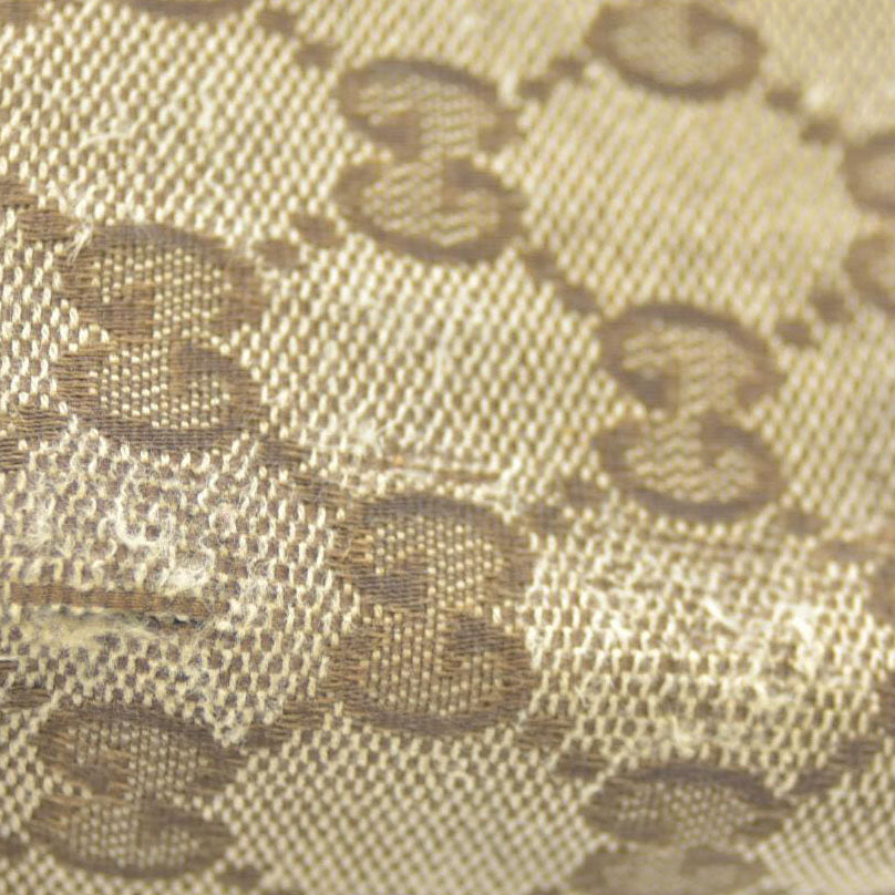 GUCCI GG Logo Canvas Leather Bifold Wallet Beige