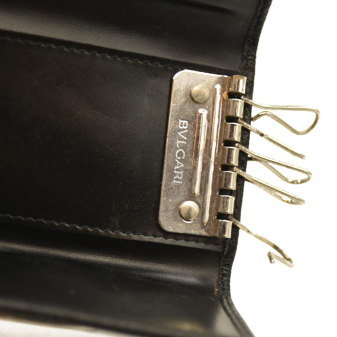 BVLGARI BVLGARIBVLGARI Clip Leather 6 Ring Key Case Black