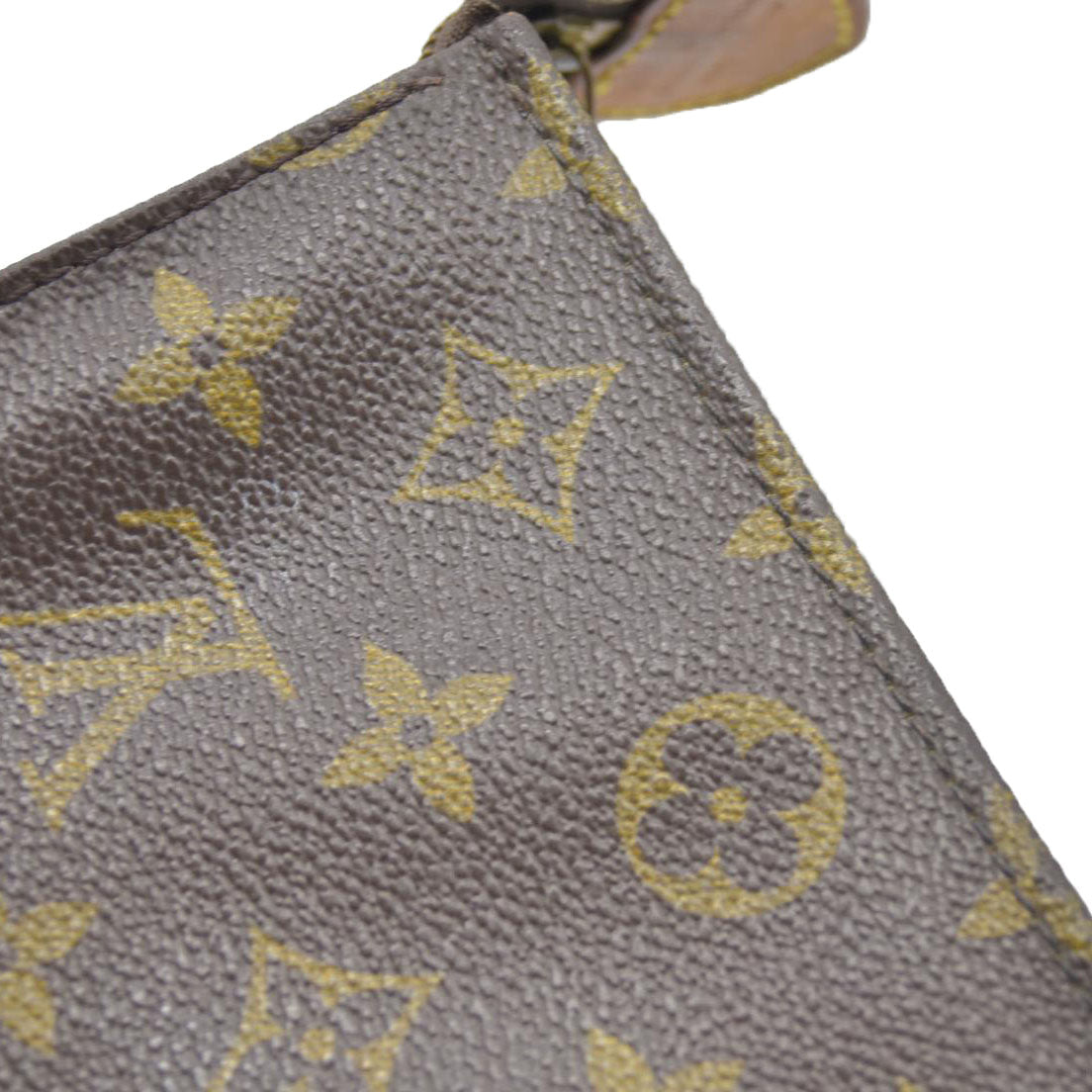 AUCTION $490 Louis Vuitton Monogram Poche Toilette 15 Cosmetics Pouch Purse Brown TH8904