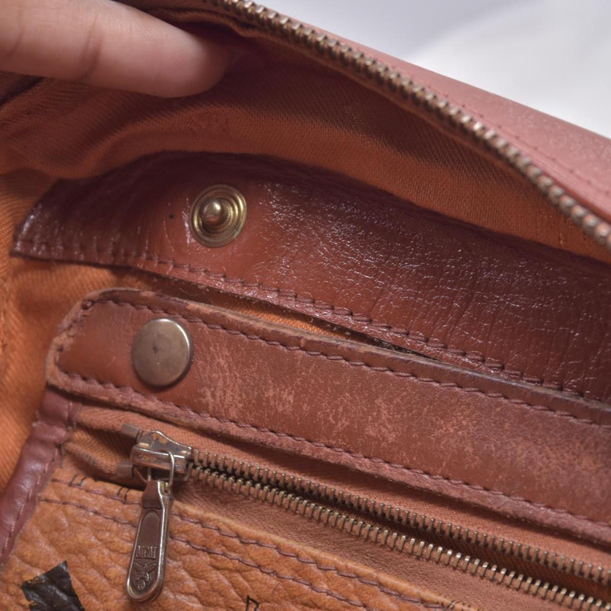 $980 MCM Visetos Flap Messenger Bag Cognac CONSIGNMENT 10021348