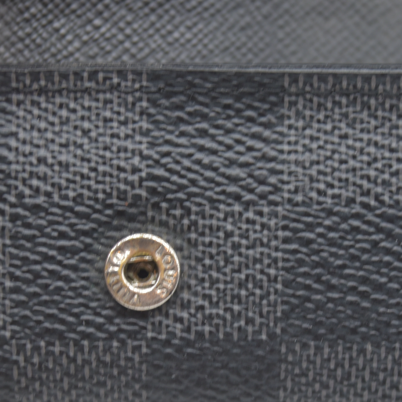 WELL WORN $345 Louis Vuitton Damier Graphite Multicles 6 Ring Key Case Black CT3180 2010