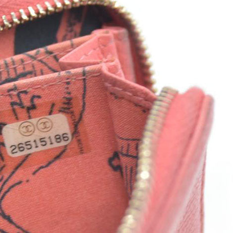 CHANEL CC Logo Leather Coin Purse Wallet Pink 26515186