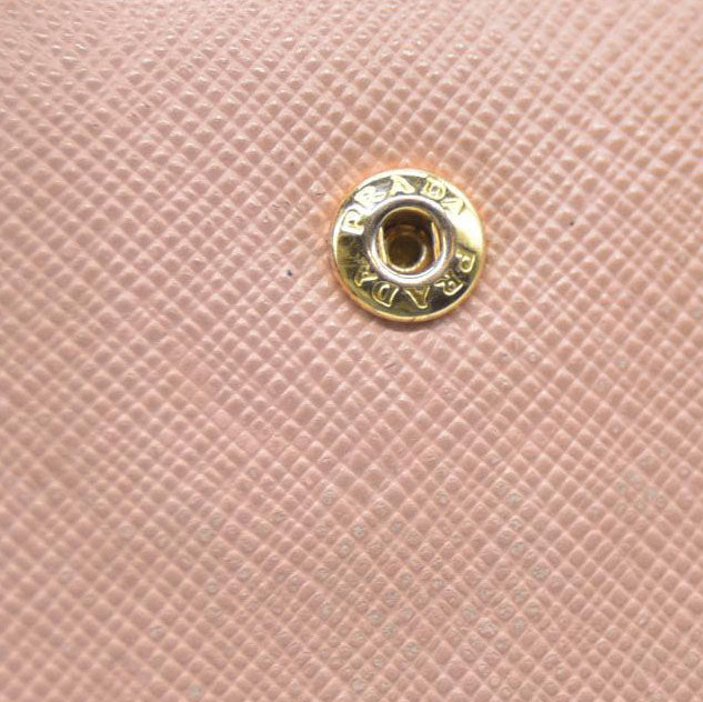 PRADA Saffiano Leather Bifold Wallet Purse Pink