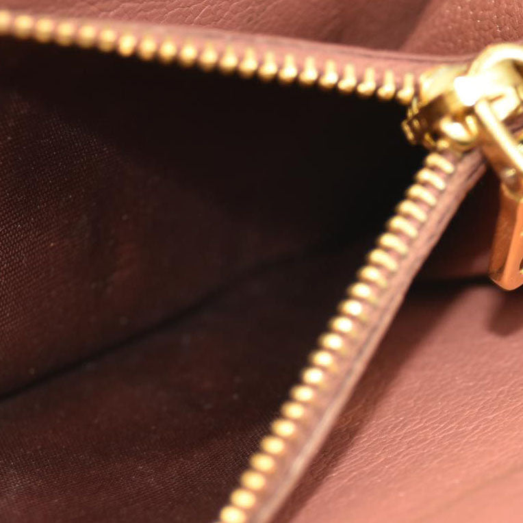 MIU MIU Logo Ribbon Madras Leather Long Trifold Wallet Bicolor