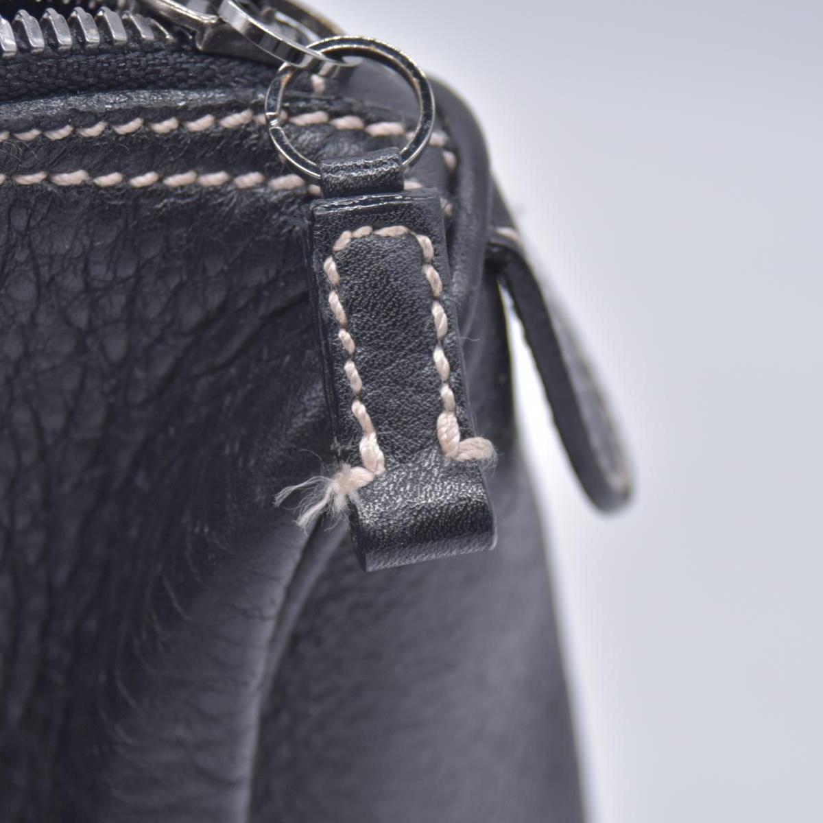 $1050 SALVATORE FERRAGAMO Pebbled Leather Charm Detail East West Tote Bag Black CONSIGNMENT 10021245