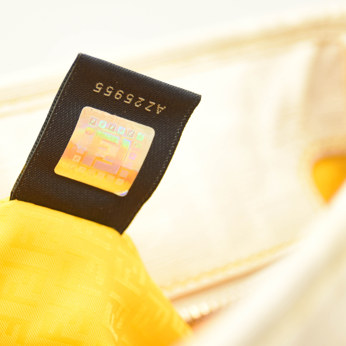 FENDI Zucca Spalmati Roll Tote White Coated Canvas