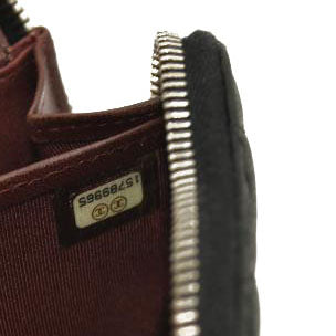 CHANEL Lambskin Quilted Large Gusset Zip Around Wallet Black 15*