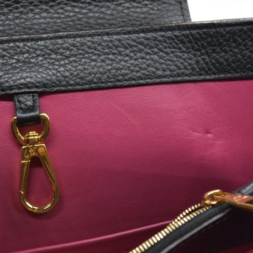 Louis Vuitton Taurillon Capucines MM Black $7700