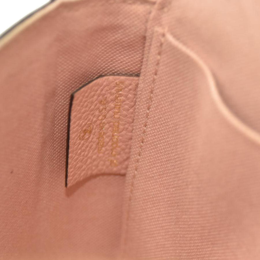 $1720 LOUIS VUITTON Empreinte Pochette Felicie Chain Wallet Rose Poudre