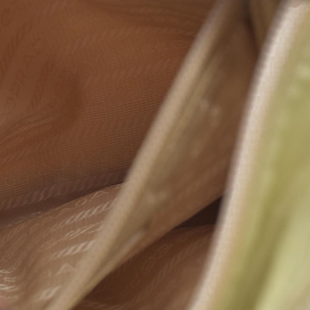 $2520 CONSIGNMENT PRADA Chain Shoulder Bag Nylon Beige