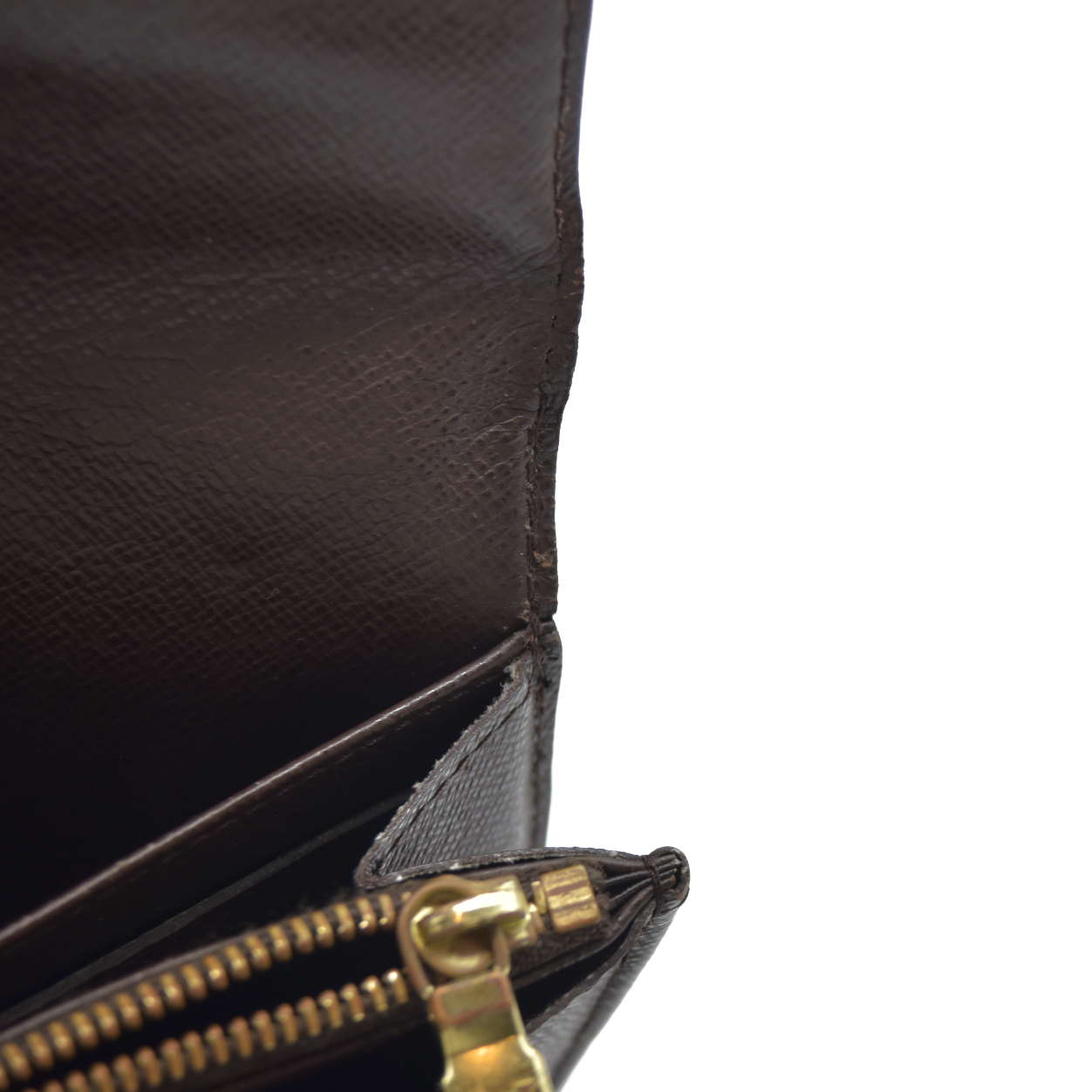 AUCTION $725 Louis Vuitton Damier Porte Feuille Sarah Long Bifold Wallet Brown CA0037