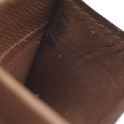 AUCTION $430 Louis Vuitton Monogram Porte Monnaie Plat Coin Purse Wallet Brown MI1917