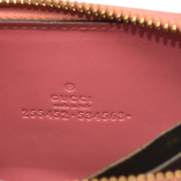 Gucci Guccissima Zip Around Card Case Peonia Rose