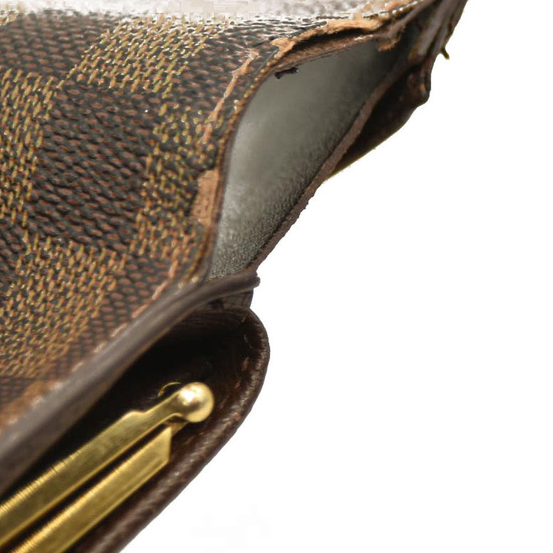 Louis Vuitton Damier Ebene French Purse Wallet MI0025