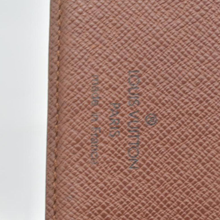 $750 2000 Louis Vuitton Monogram Porte Papier Zippe Bifold Wallet Brown SP0010