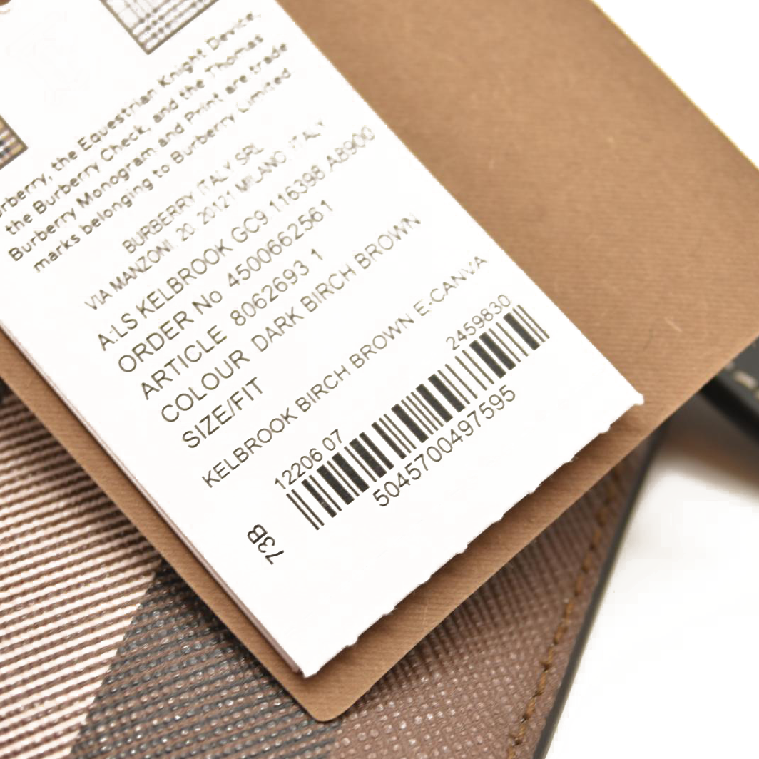 Burberry Kelbrook Exaggerated Check Canvas Card Case Birch Brown