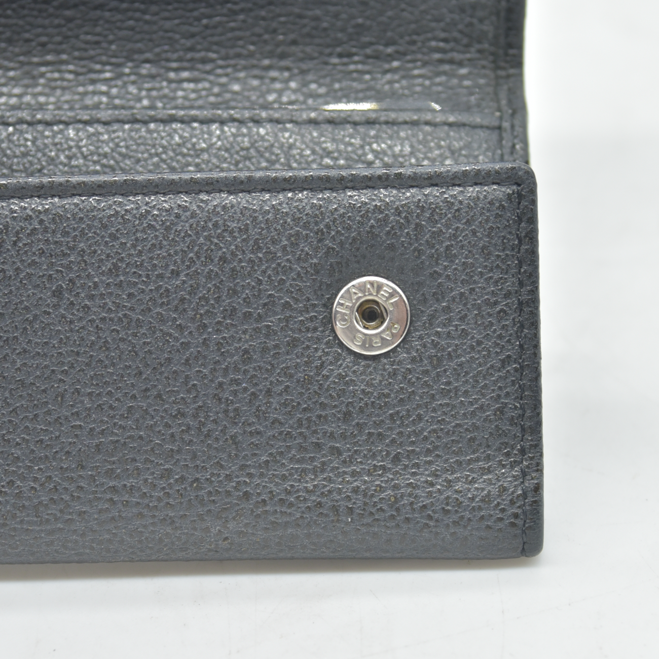 Chanel Goatskin Embossed Camellia Card Holder Black