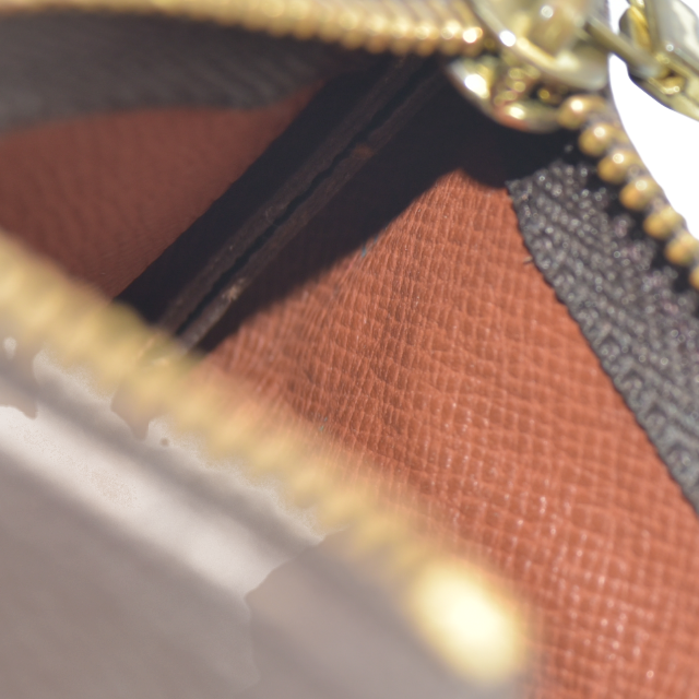 AUCTION $345 Louis Vuitton Monogram Pochette Cles Wallet Coin Purse Brown CA0050