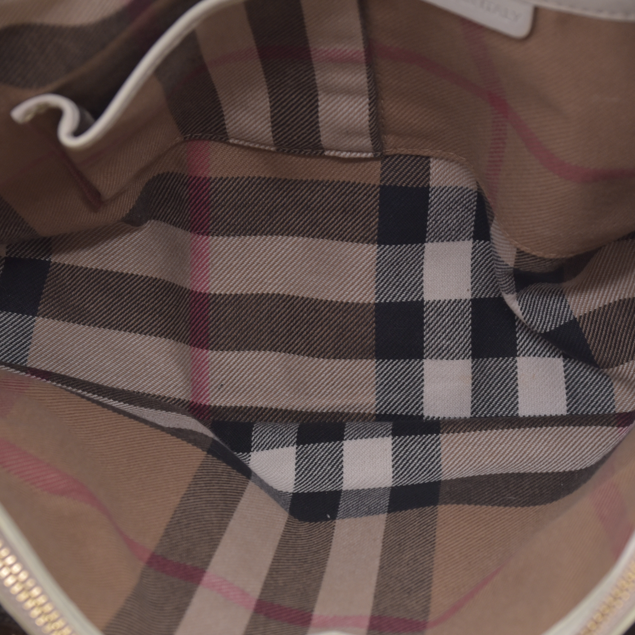 $1795 Burberry Derby Calfskin House Check Medium Banner Tote Green