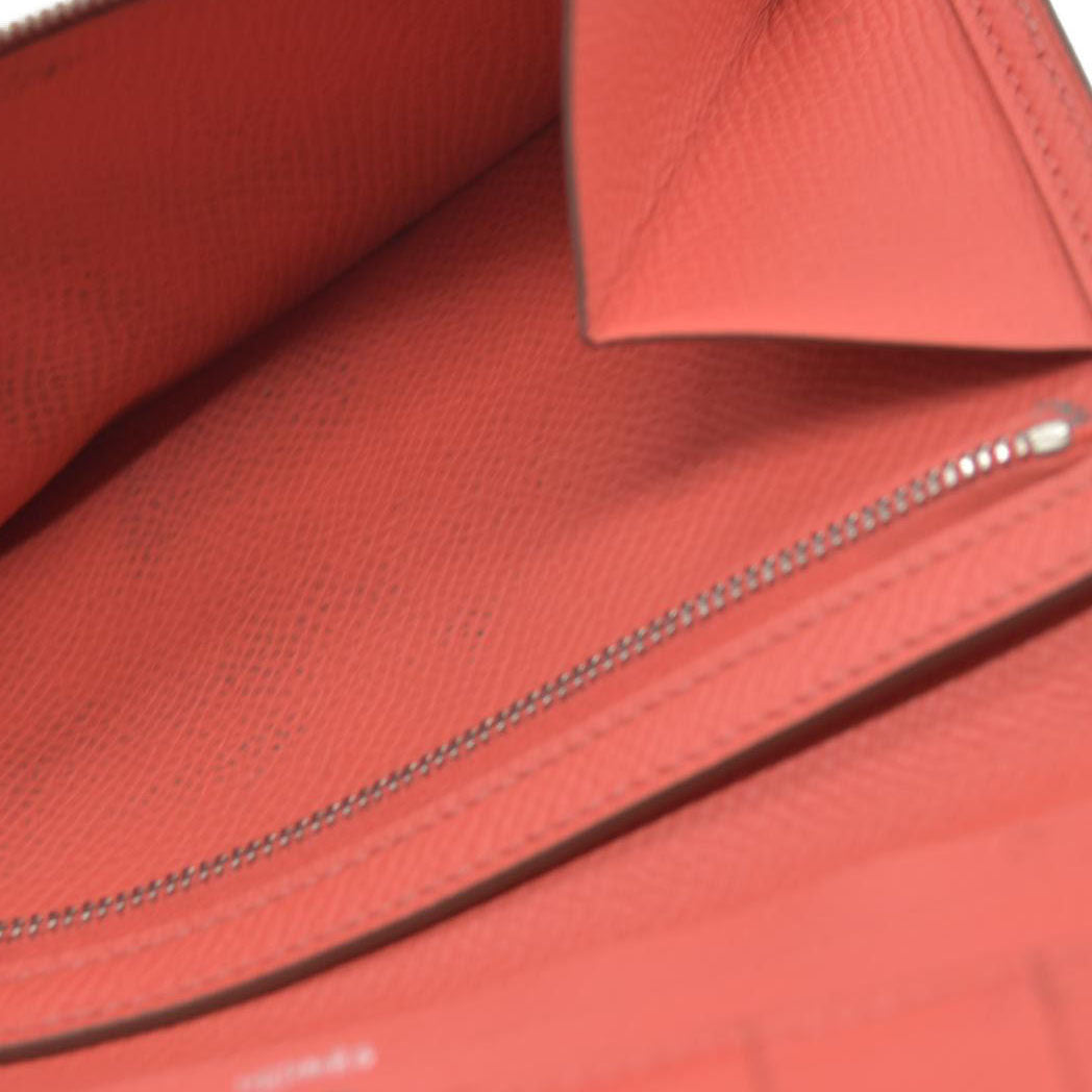 AUCTION $1570 Hermes Epsom Bearm Souffle Bifold Wallet Pink