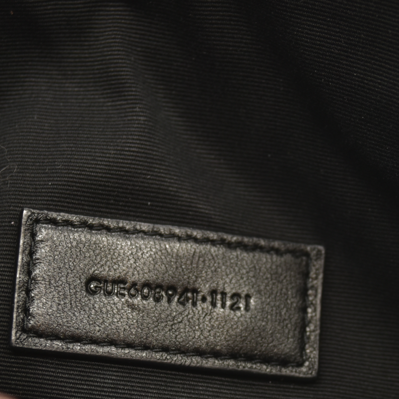 Saint Laurent Grained Lambskin Quilted Mini Becky Double Zip Bag Taupe