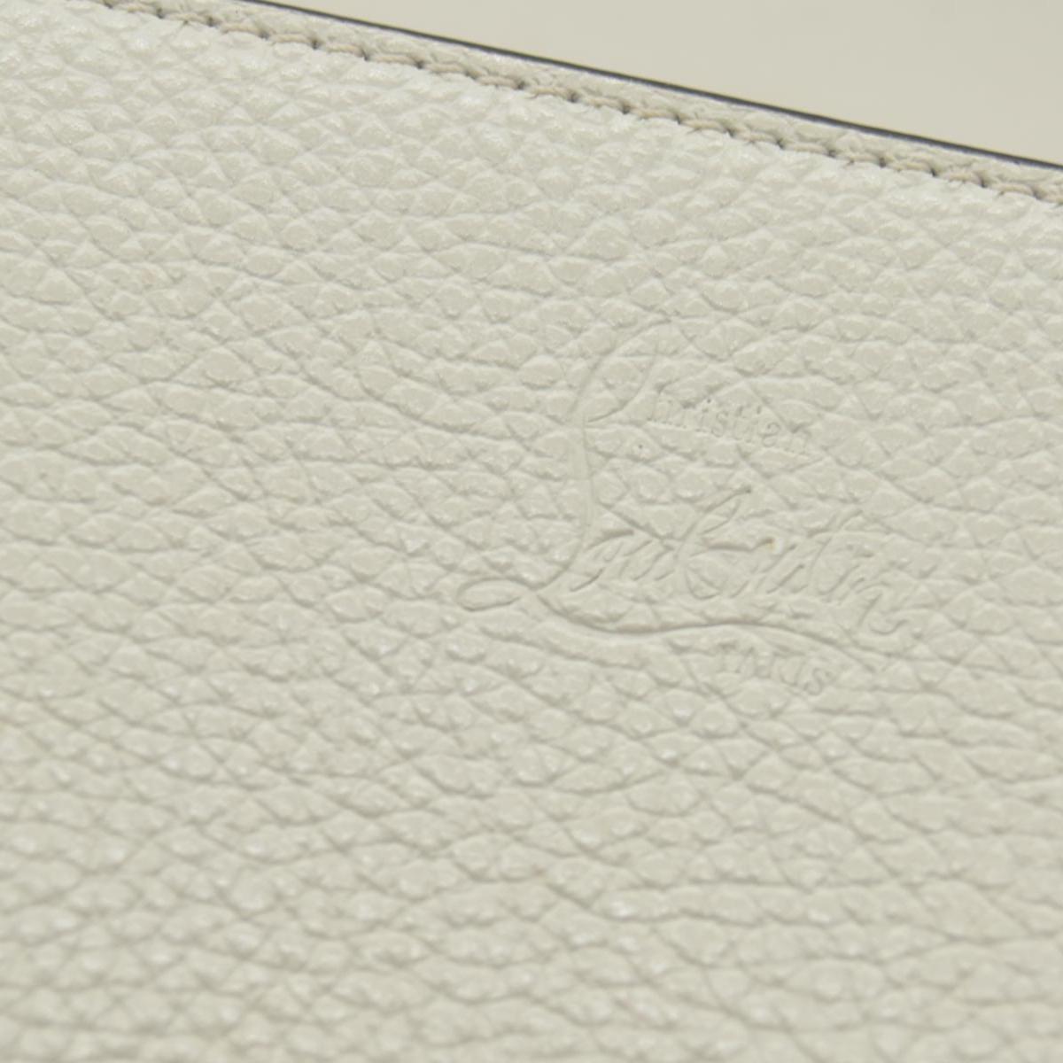 $1590 Christian Louboutin Paloma Clutch Cream Leather "Loubinthesky" Spiked Bag
