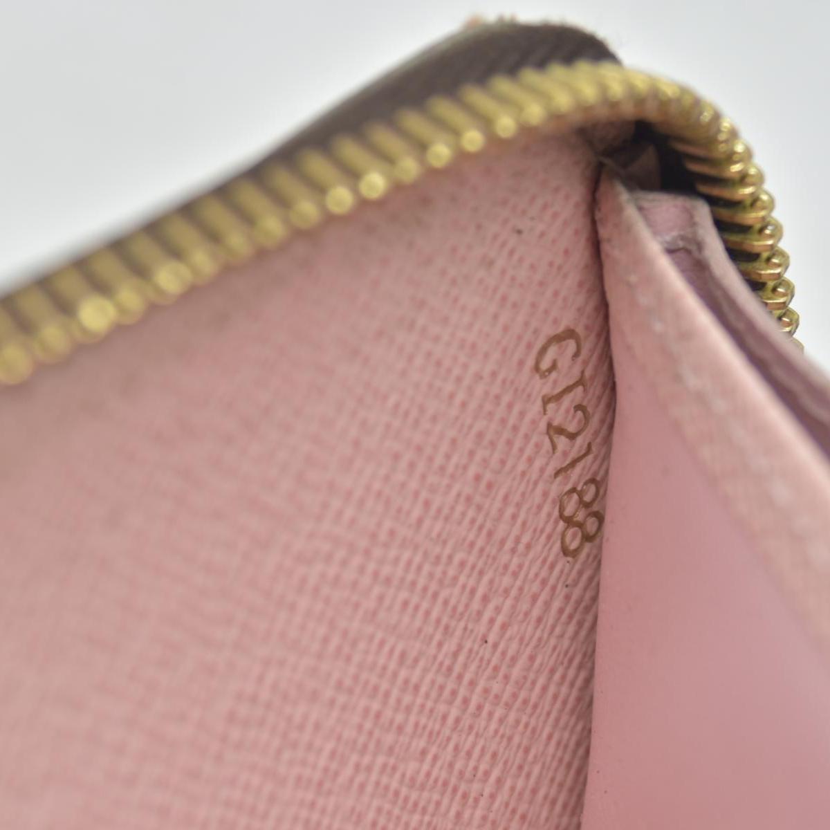 $915 2018 Louis Vuitton Damier Ebene Zippy Wallet Rose Ballerine GI2188